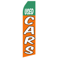Used Cars econo feather flag, 16 ft, single-sided, design 1820