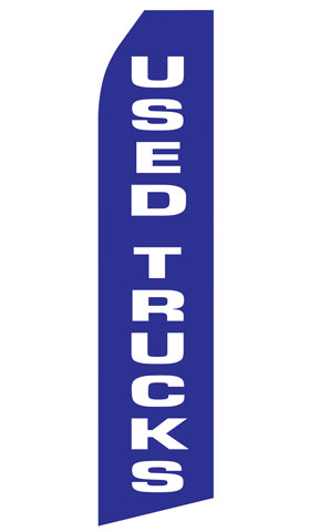 Used Trucks econo feather flag, 16 ft, single-sided, design 0277