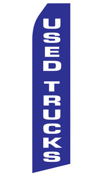 Used Trucks econo feather flag, 16 ft, single-sided, design 0277