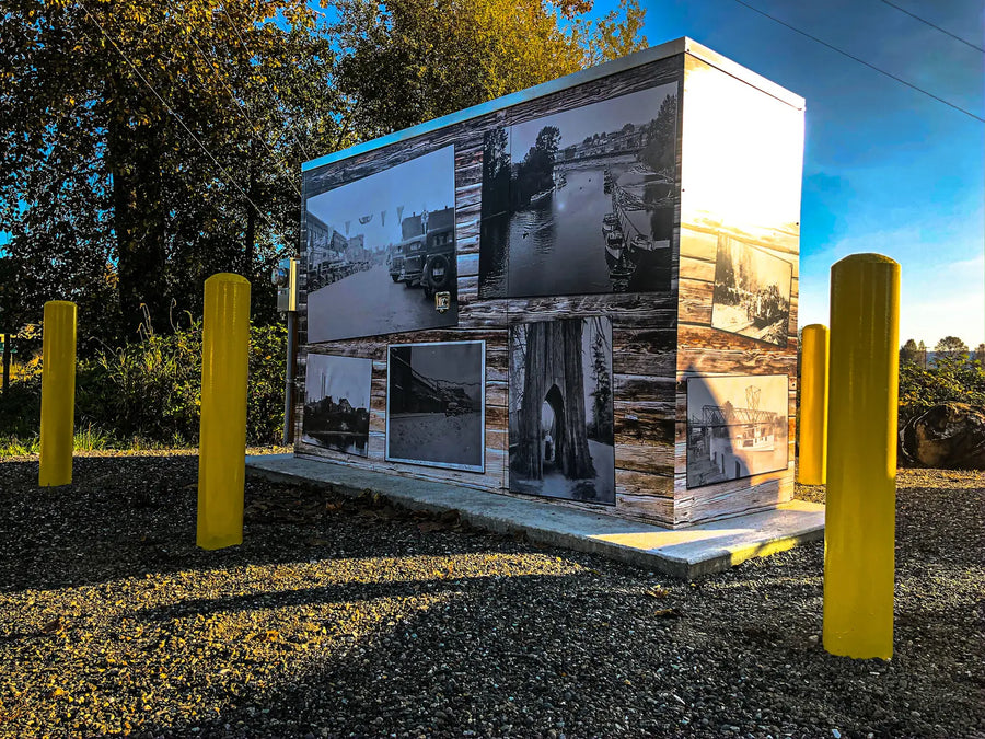 Historic photo utility box wrap in Snohomish WA