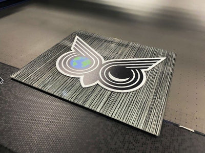 UV printed acrylic logo panel by Ardor Printing, view 2