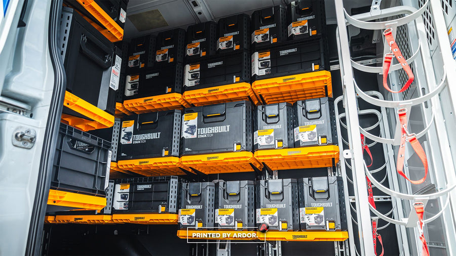 Van tool storage upfit with modular cases, Lynnwood WA