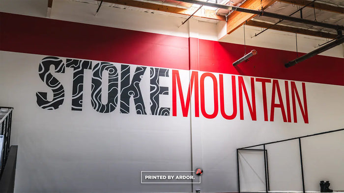 Large format wall graphics for Stoke Mountain indoor ski center