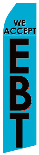 We Accept EBT econo feather flag, 16 ft, single-sided, design 01A3