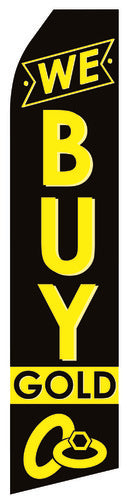 We Buy Gold econo feather flag, 16 ft, single-sided