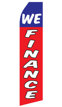 We Finance econo feather flag, 16 ft, single-sided, design 0253