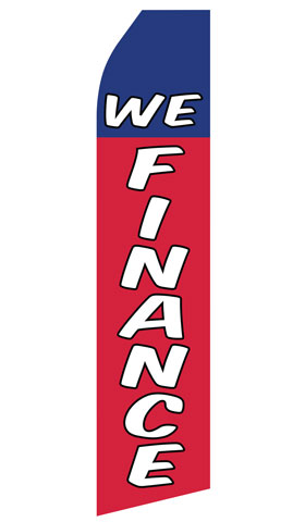 We Finance econo feather flag, 16 ft, single-sided, design 0712
