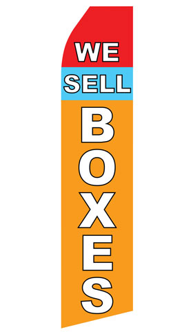 We Sell Boxes econo feather flag, 16 ft, single-sided