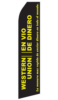 Western Union Envio de Dinero econo feather flag, 16 ft, single-sided