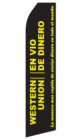 Western Union Envio de Dinero econo feather flag, 16 ft, single-sided