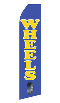 Wheels Service econo feather flag, 16 ft, single-sided
