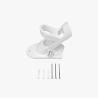 White powder coated flag pole mounting bracket with screws