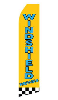 Windshield Repairs econo feather flag, 16 ft, single-sided