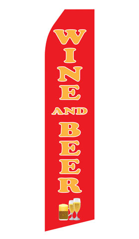 Wine and Beer econo feather flag, 16 ft, single-sided