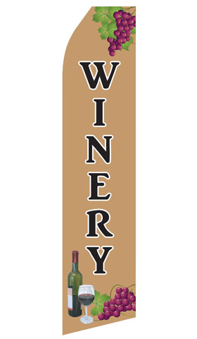 Winery econo feather flag, 16 ft, single-sided