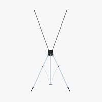 X-stand banner stand hardware assembled, aluminum and graphite frame shown without a graphic