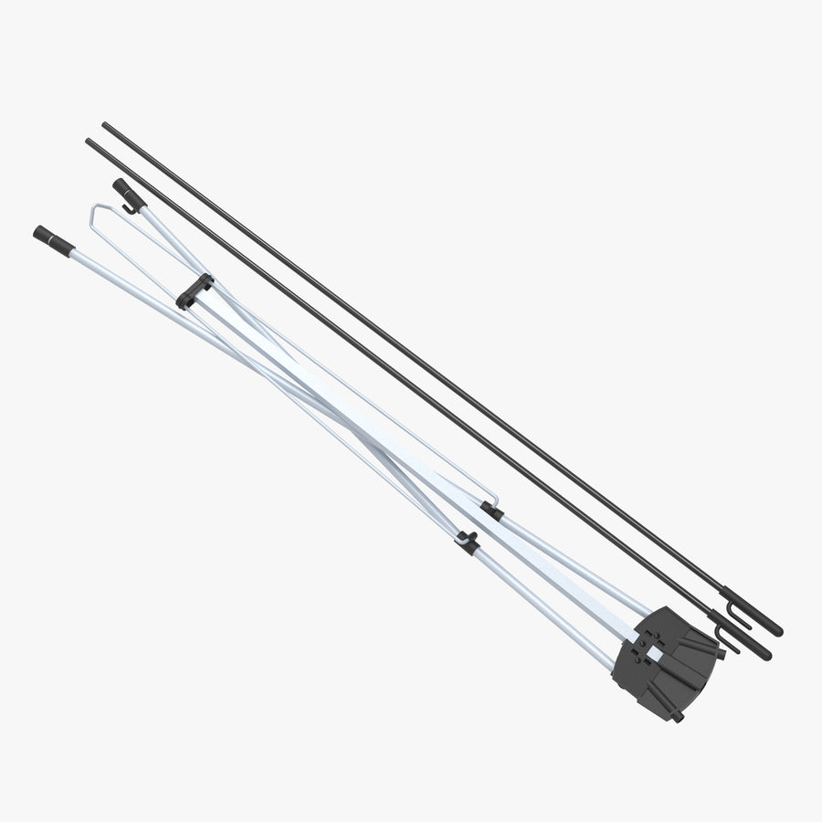 X-stand banner stand hardware: folding arms, center pole and feet