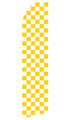 Yellow and White Checkered econo feather flag, 16 ft, single-sided