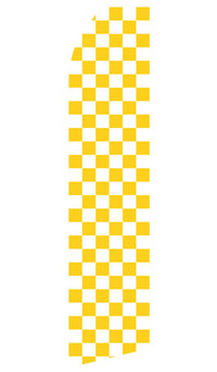 Yellow Checkered econo feather flag, 16 ft, single-sided