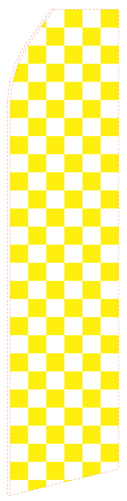 Yellow Chessboard econo feather flag, 16 ft, single-sided