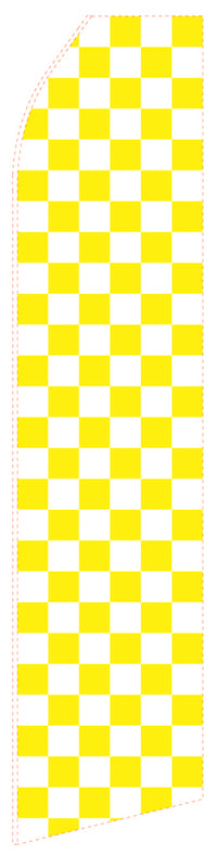 Yellow Chessboard econo feather flag, 16 ft, single-sided