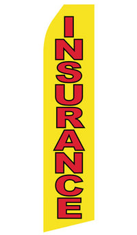 Yellow Insurance econo feather flag, 16 ft, single-sided