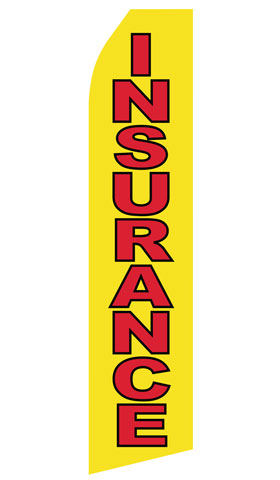 Yellow Insurance econo feather flag, 16 ft, single-sided