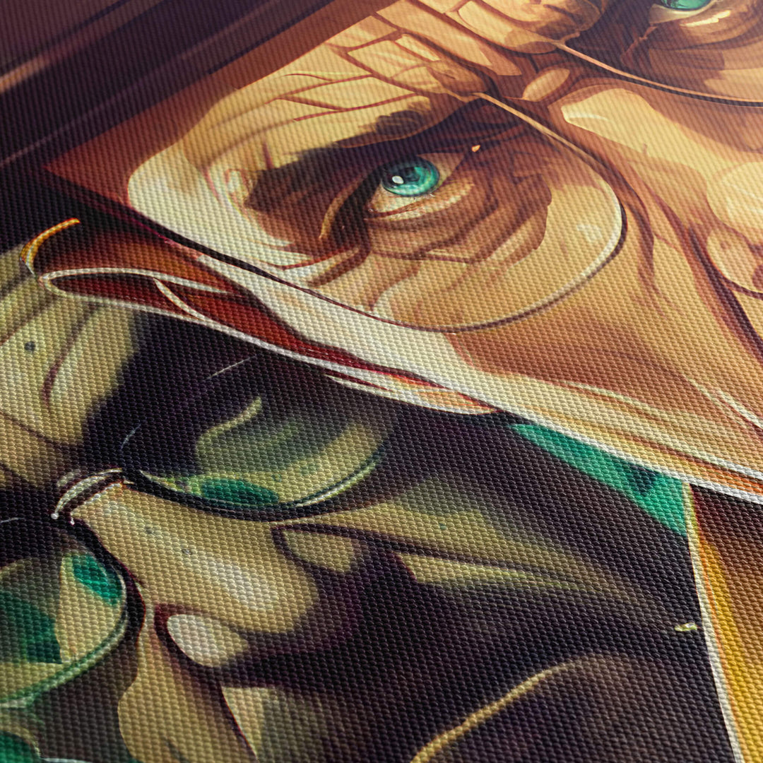 High-quality close-up of Walter White canvas art texture. The canvas material of the Breaking Bad inspired artwork.