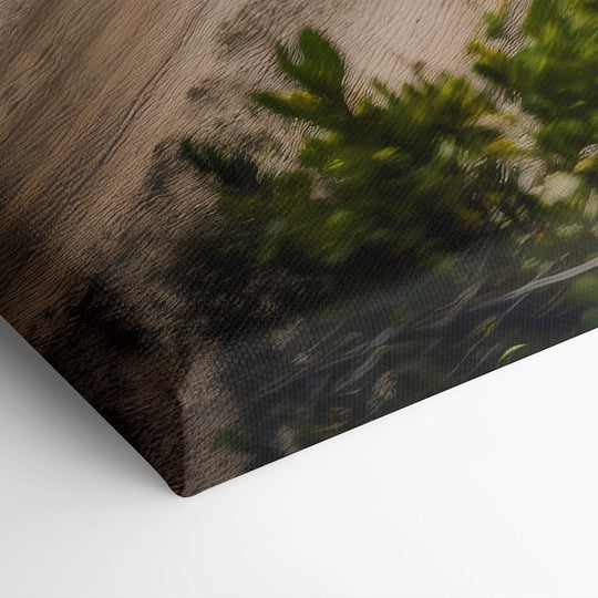 Close-up of corner of Nissan R390 printed on a stretched canvas frame seamless view of quality contrasting colors.